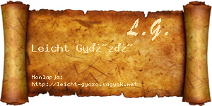 Leicht Győző névjegykártya